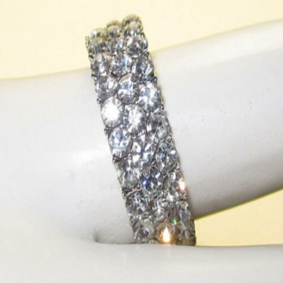 ring eternity band swaroski stone white gold NWT - Picture 3 of 7